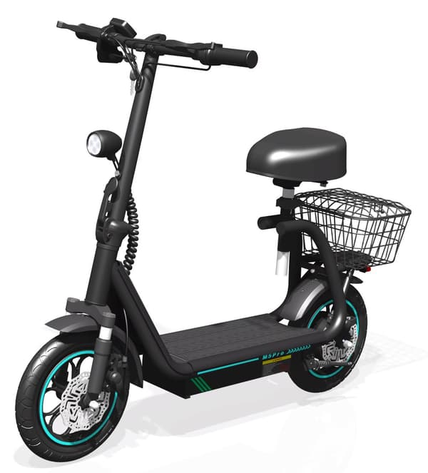 Sammenklappelig elektrisk løbehjul BOGIST M5 Pro, med sæde og kurv