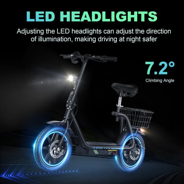 El-scooter med sæde BOGIST M5 Elite, 14" dæk, motor 48V 500W
