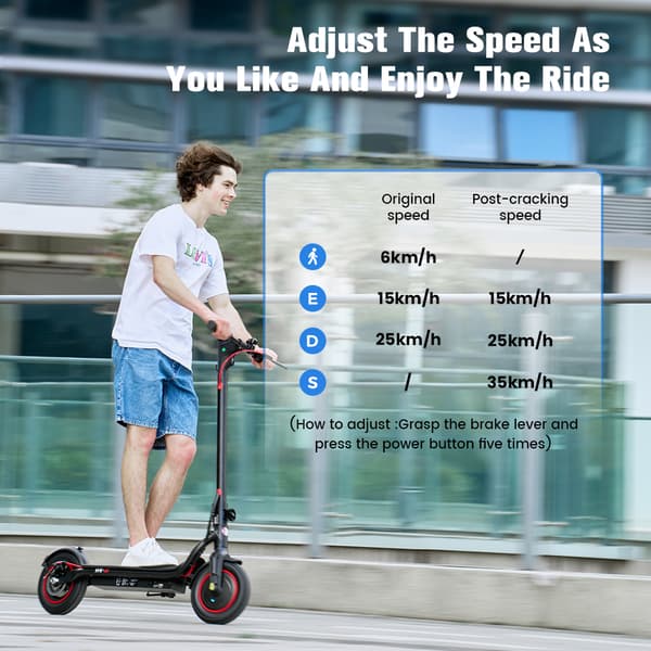 Sammenklappelig El-Scooter iScooter W6, Motor 36V 500W, 10 Tommer