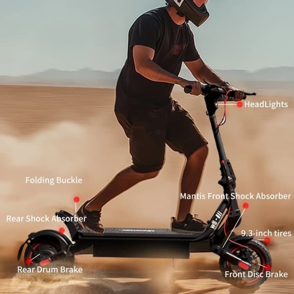 Hopfällbar elsparkcykel iScooter W8 - Motor 48V 500W - 9,3-tums däck - Appkontroll