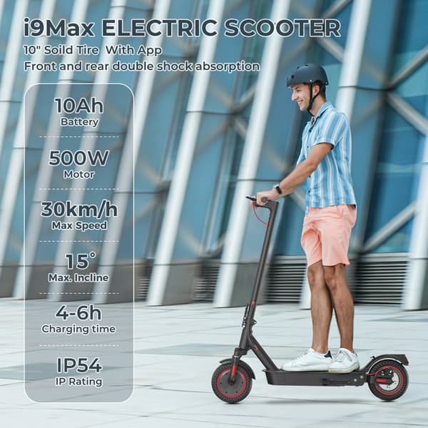 Sähköpotkulauta iScooter i9 Max - 10" - Moottori 36V 500W - 25 km/h - Sovellus