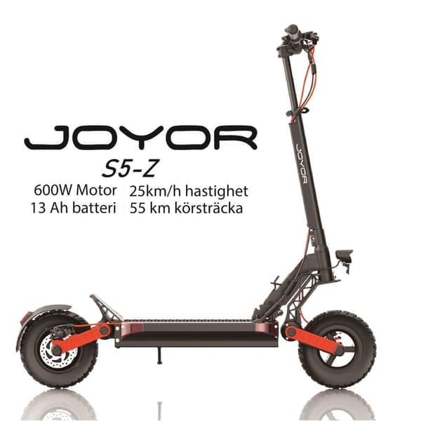 JOYOR S5-Z 600W motor, 48V 13Ah batteri, 10-tums däck, maxhastighet 25 km/h, maximal räckvidd 55 km