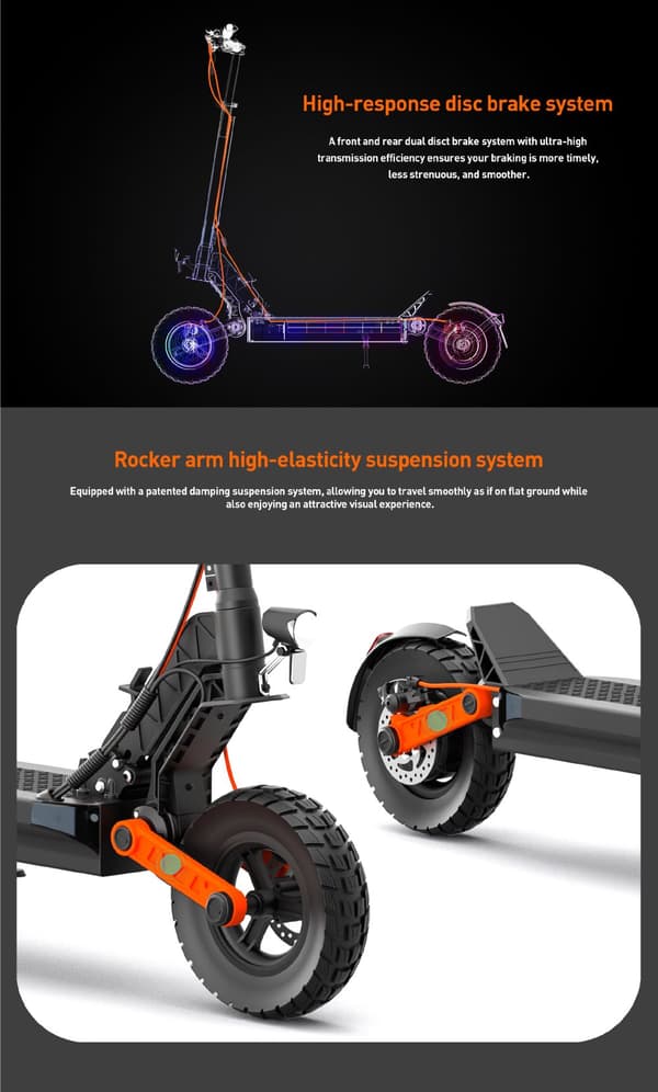 JOYOR S5 ABE 48V 13Ah batteri, 500W motor, 10-tums däck, maxhastighet 20 km/h, max räckvidd 55 km