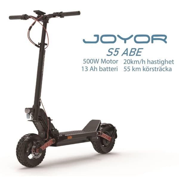 JOYOR S5 ABE 48V 13Ah batteri, 500W motor, 10-tums däck, maxhastighet 20 km/h, max räckvidd 55 km