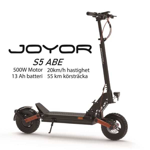 JOYOR S5 ABE 500W motor, 48V 13Ah batteri, 10-tums däck, maxhastighet 20 km/h, max räckvidd 55 km
