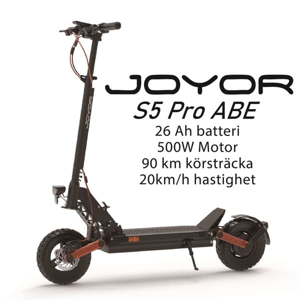 JOYOR S5 PRO ABE 48V 13Ah batteri, 500W motor, 10tums däck, maxhastighet 20 km/h, max räckvidd 55 km
