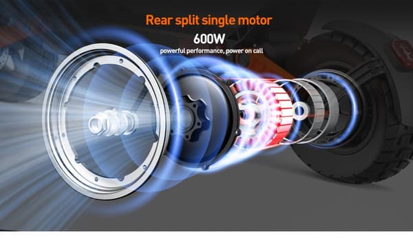 JOYOR S8 600W motor, 48V 26Ah batteri, 10-tums däck, maxhastighet 25 km/h, max räckvidd 90 km