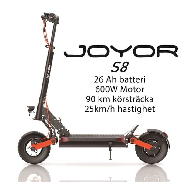 JOYOR S8 600W motor, 10-tums däck, 48V 26Ah batteri, maxhastighet 25 km/h, max räckvidd 90 km