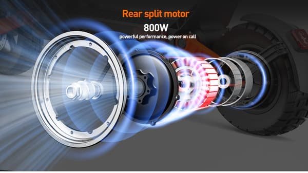 JOYOR S8E 48V 26Ah batteri, 800W motor, 10-tums däck, maxhastighet 25 km/h, räckvidd 80 km