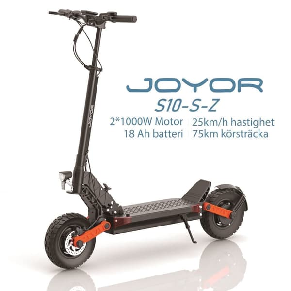 JOYOR S10-S-Z 60V 18Ah batteri, 2*1000W motor, 10-tums däck, maxhastighet 25 km/h, körsträcka 75 km