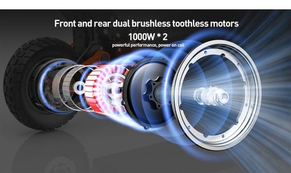 JOYOR S10-S-Z 2*1000W motor, 60V 18Ah batteri, 10-tums däck, maxhastighet 25 km/h, körsträcka 75 km