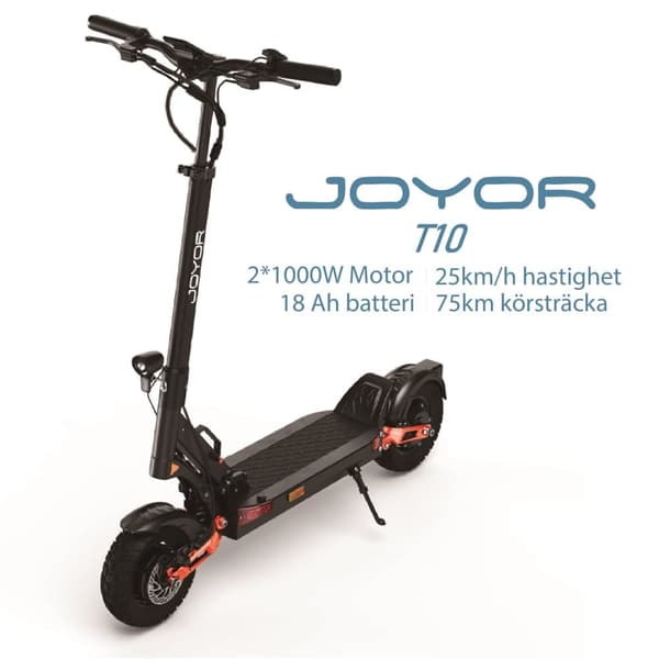 JOYOR T10 60V 18Ah batteri, 2*1000W motor, 10-tums däck, maxhastighet 25 km/h, räckvidd 75 km