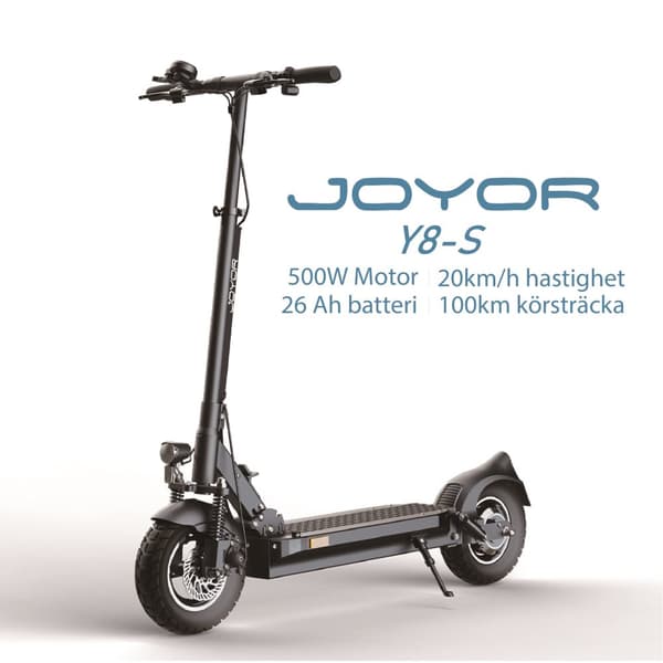 JOYOR Y8-S 48V 26Ah batteri, 500W motor, 10-tums däck, maxhastighet 20 km/h, räckvidd 100 km