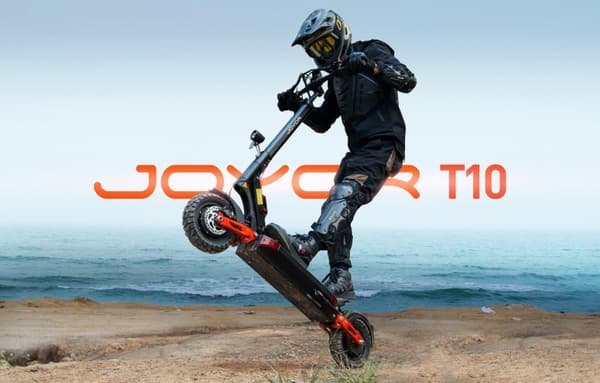 JOYOR T10 Vikbar elektrisk skoter, 1000W * 2 dubbla motorer,60V 18Ah batteri, maximal räckvidd 75km, 10 tums terrängdäck