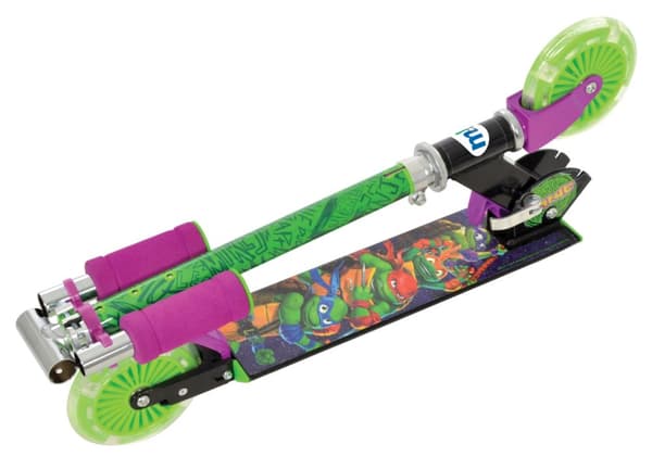 Ninja Turtles Hopfällbar Sparkcykel med Lysande Hjul