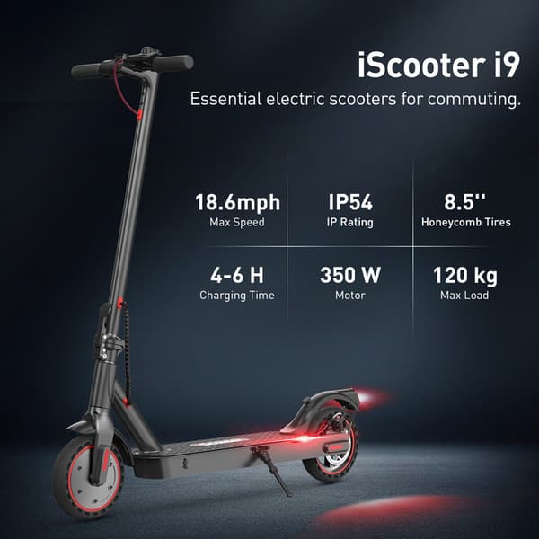 iScooter I9 8,5" sähköpotkulauta, 350 W moottori, 7,5 Ah akku, kokoontaitettava