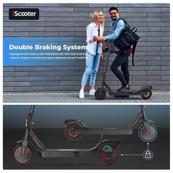 iScooter I9 8,5" sähköpotkulauta, 350 W moottori, 7,5 Ah akku, kokoontaitettava