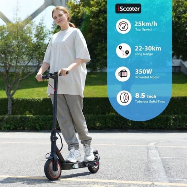 iScooter I9 8,5" sähköpotkulauta, 350 W moottori, 7,5 Ah akku, kokoontaitettava