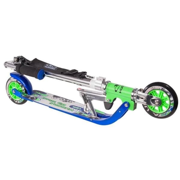 Trottinett - HUDORA - Stora hjul 125 - Aluminium - Blå och Grön - Friktionsbroms