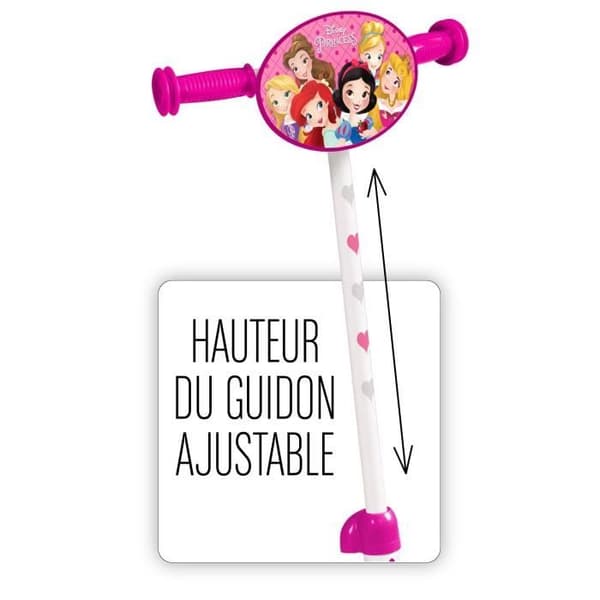 3-hjulig skoter - STAMP - DISNEY PRINCESSES - Justerbar i höjdled - Anti-halk däck