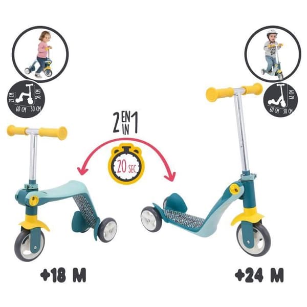 2 i 1 vändbar skateboard - SMOBY
