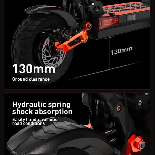 JOYOR T10 Elscooter För Vuxna 1000W*2 Motor 60V18AH Batteri Hopfällbar Elscooter 10-Tums Terrängdäck Elscooter För Mountainbike