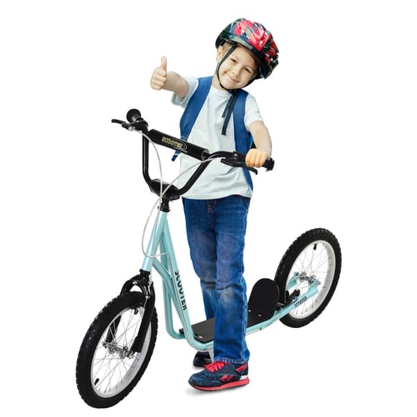 Børnescooter, Kinderroller Scooter, 139x58x90-96 cm, Lyseblå
