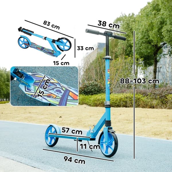 Barns Sparkcykel, 94x38x88-103 cm, Blå