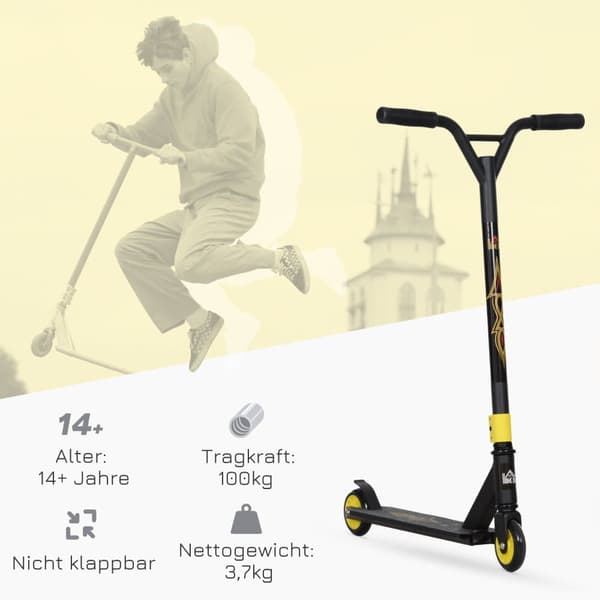 Stunt Scooter, 68x47,2x86 cm, Sort+Guld