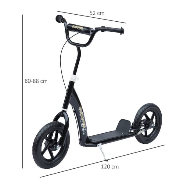 Sparkcykel, Kinderroller, 120x52x80-88 cm, Svart