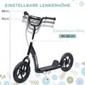 Miniatyrbild 5 av 9: Sparkcykel, Kinderroller, 120x52x80-88 cm, Svart