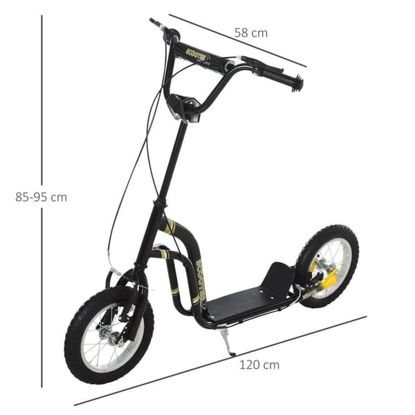 Sparkcykel, Barnsparkcykel, 120x58x85-95 cm, Svart