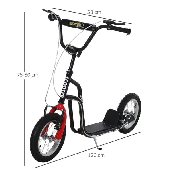 Sparkcykel, Barnsparkcykel, 120x58x75-80 cm, Svart