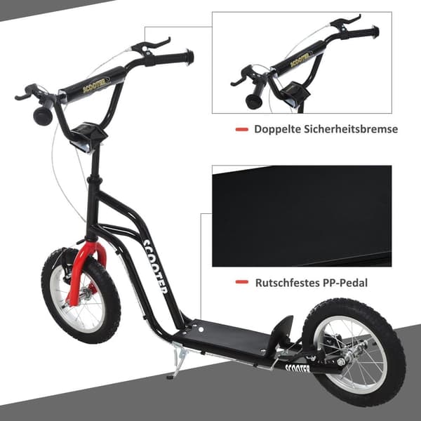 Sparkcykel, Barnsparkcykel, 120x58x75-80 cm, Svart