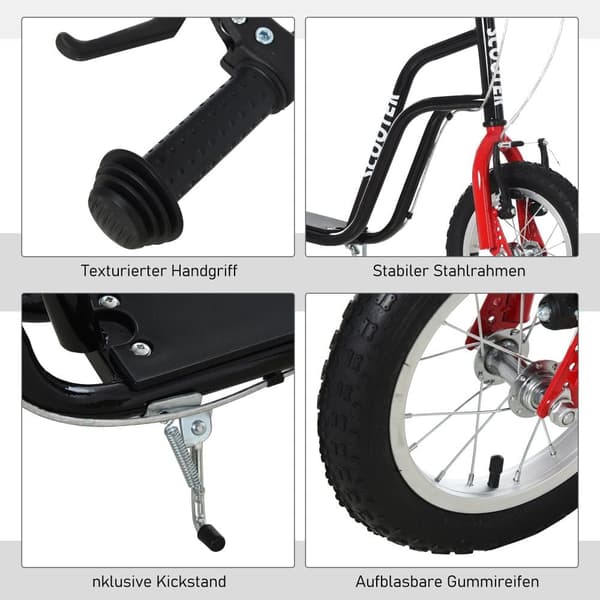 Sparkcykel, Barnsparkcykel, 120x58x75-80 cm, Svart