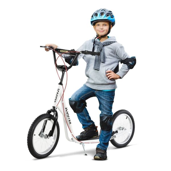 Sparkcykel, 139x58x90-96 cm, Vit