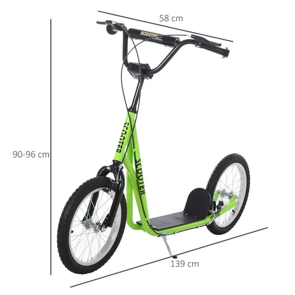 Sparkcykel, 139x58x90-96 cm, Grön