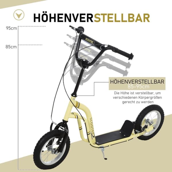 Barns Sparkcykel, 120x58x85-95 cm, Beige