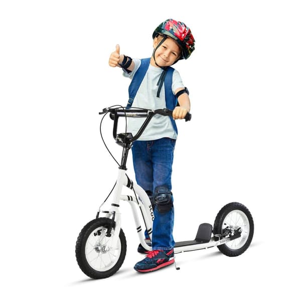 Sparkcykel, Barnsparkcykel, 120x58x85-95 cm, Vit