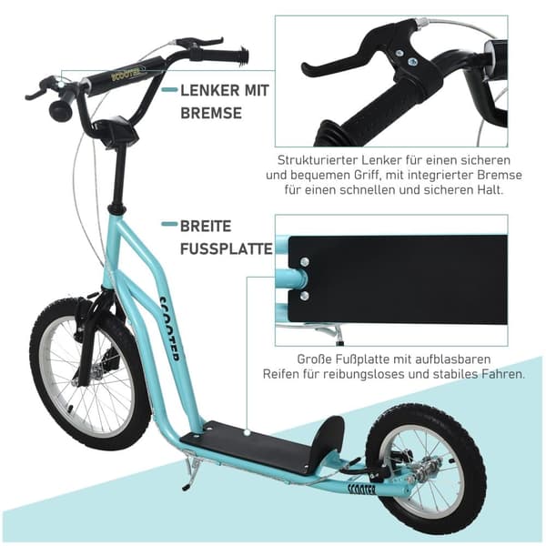 Scooter, Rulleskøjte, 135x58x88-94 cm, Blå