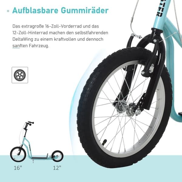 Scooter, Rulleskøjte, 135x58x88-94 cm, Blå