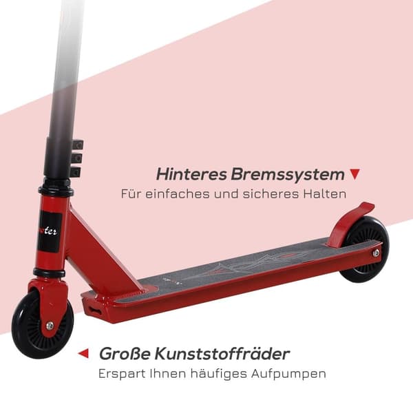 Stunt Scooter, Pro, 68x47.2x86 cm, Rød