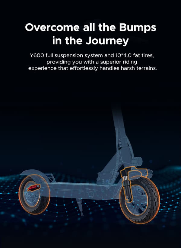 ENGWE Y600 18.2AH elskoter, 600W 25km/h & 70km räckvidd, 10 *4.0 däck, avtagbart säte, svart & rött