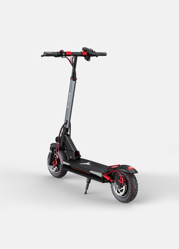 ENGWE Y600 18.2AH elskoter, 600W 25km/h & 70km räckvidd, 10 *4.0 däck, avtagbart säte, svart & rött