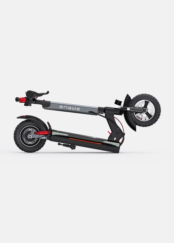 ENGWE Y600 18.2AH elskoter, 600W 25km/h & 70km räckvidd, 10 *4.0 däck, avtagbart säte, svart & rött