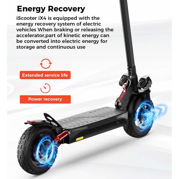 iScooter iX4 Sähköpotkulauta Aikuisille 800W Moottori 48V15Ah Akku Maastoon Sähköpotkulauta 10" Maastorenkaat Taittuva Sähköpotkulauta