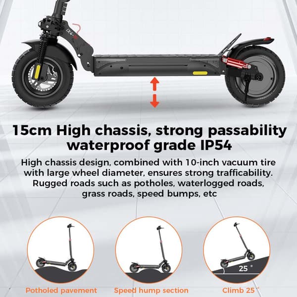 iScooter iX4 Sähköpotkulauta Aikuisille 800W Moottori 48V15Ah Akku Maastoon Sähköpotkulauta 10" Maastorenkaat Taittuva Sähköpotkulauta