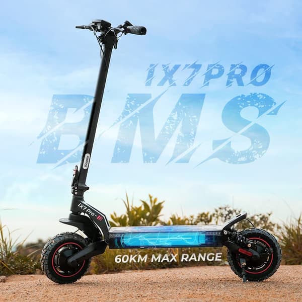 iScooter iX7Pro Elscooter För Vuxna 1000W*2 Motor 48V17.5Ah Batteri Terrängscooter 10-Tums Ddäck Terrängscooter