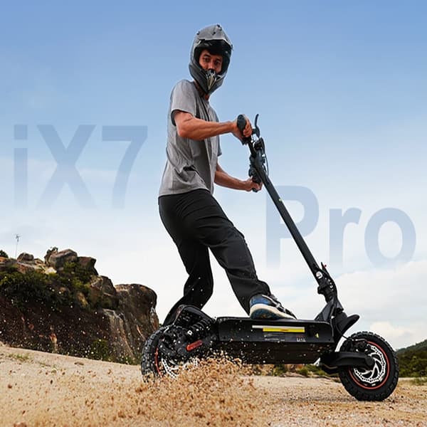 iScooter iX7Pro Elscooter För Vuxna 1000W*2 Motor 48V17.5Ah Batteri Terrängscooter 10-Tums Ddäck Terrängscooter