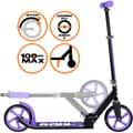 Miniatyrbild 2 av 5: UNIVERSAL - Justerbar 200 mm hopfällbar sparkcykel med stöd Mauve SKIDS CONTROL